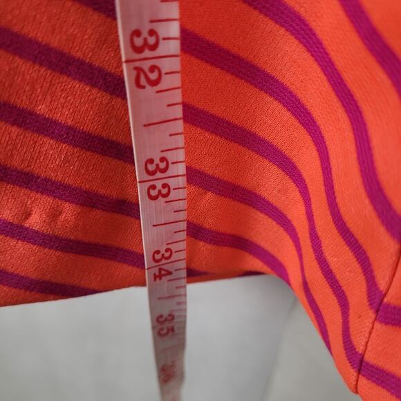 L'Amour by Nanette Lapore Orange Pink Stripe Sleeveless Skater Dress Dopamine - Picture 7 of 7